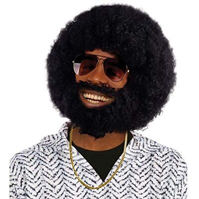 Bristol Novelty BW749 Afro Wig and Facial Hair, One Size Halloween Bristol Novelty BW749 Afro Wig and Facial Hair, One Size Halloween