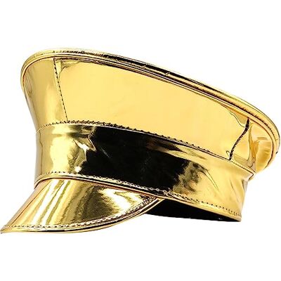 YPREWY PatentLeather Hat For Women Novelty Party Hat Sergeant Captain Cap Stage Club Bachelorette Party Navy Cap Adult YPREWY PatentLeather Hat For Women Novelty Party Hat Sergeant Captain Cap Stage Club Bachelorette Party Navy Cap Adult