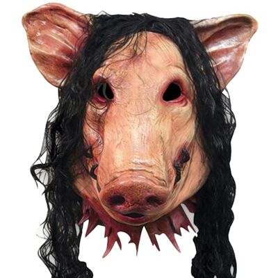 ITODA Halloween Horror Mask Adult Pig Head Mask with Hair Animal Horrible Cosplay Latex Mask Headwear Festival Fancy Dress Prank Trick Costume for Halloween Party Role Playing ITODA Halloween Horror Mask Adult Pig Head Mask with Hair Animal Horrible Cosplay Latex Mask Headwear Festival Fancy Dress Prank Trick Costume for Halloween Party Role Playing