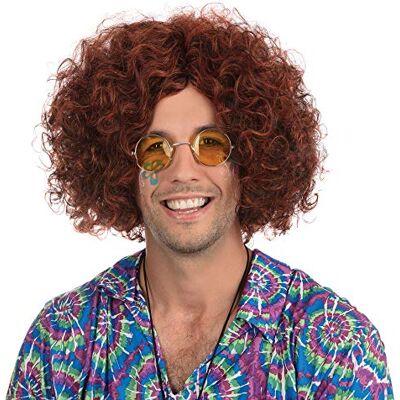 Bristol Novelty BW283 Man's Hippy Wig, Brown/Black, One Size Halloween Bristol Novelty BW283 Man's Hippy Wig, Brown/Black, One Size Halloween