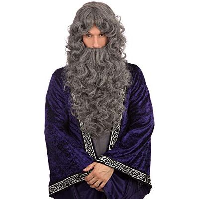 Bristol Novelty BW573 Wizard Grey Wig for Adult Accessory, One Size Halloween Bristol Novelty BW573 Wizard Grey Wig for Adult Accessory, One Size Halloween