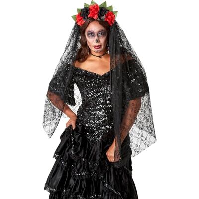 Rubies Forum Novelties Bristol Novelty 74922 Halloween Day of the Dead Veil, Multicoloured, One Size Halloween Rubies Forum Novelties Bristol Novelty 74922 Halloween Day of the Dead Veil, Multicoloured, One Size Halloween