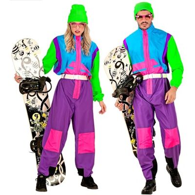 Widmann Neon Snowboarder Unisex Costume & Belt - Costumes Widmann Neon Snowboarder Unisex Costume & Belt - Costumes