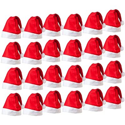 M1SS 100 PCS x Red Santa Claus Hats With Bobbles Unisex Christmas Hats For Adults And Xmas Hoilday, Office, Parties Bulk Supply. M1SS 100 PCS x Red Santa Claus Hats With Bobbles Unisex Christmas Hats For Adults And Xmas Hoilday, Office, Parties Bulk Supply.