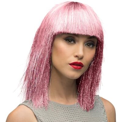 Boland Pink Metallic Wig - Half-length, Straight Hair, 58cm Circumference - Wig Boland Pink Metallic Wig - Half-length, Straight Hair, 58cm Circumference - Wig