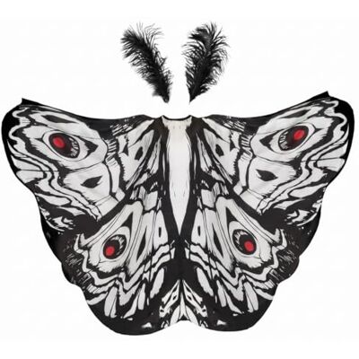 Hperu Butterfly Cape, Double Sided Moth Costume Cape Adult Size Winged Cloak for Women Halloween Party Hperu Butterfly Cape, Double Sided Moth Costume Cape Adult Size Winged Cloak for Women Halloween Party