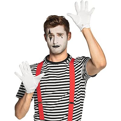Boland Adult Unisex White Clown Gloves With Snap Button, Fancy Dress Costume Accessory, Outfit, World Book Day, Halloween, Carnival, Circus (Medium) Boland Adult Unisex White Clown Gloves With Snap Button, Fancy Dress Costume Accessory, Outfit, World Book Day, Halloween, Carnival, Circus (Medium)