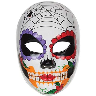 Bristol Novelty PM132 Day of the Dead Mask Multicolor Pack of 1, womens, Multi-Colour, One Size Bristol Novelty PM132 Day of the Dead Mask Multicolor Pack of 1, womens, Multi-Colour, One Size
