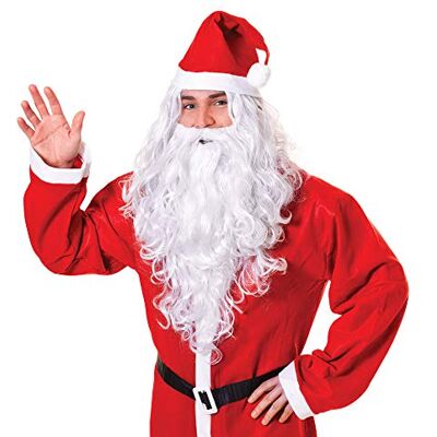 Bristol Novelty BW574 Santa Wizard Budget Wig and Beard, Mens, White, One Size Bristol Novelty BW574 Santa Wizard Budget Wig and Beard, Mens, White, One Size