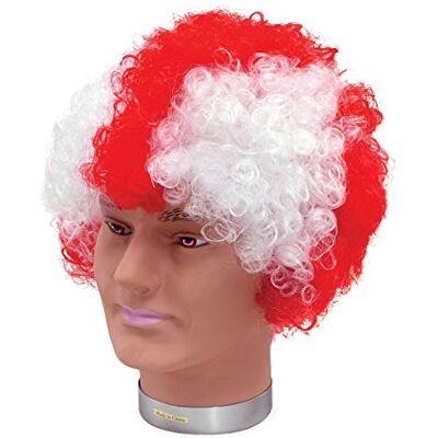 Bristol Novelty St Georges Cross England Afro Wig Red White Football St Georges Day Fancy Dress Bristol Novelty St Georges Cross England Afro Wig Red White Football St Georges Day Fancy Dress