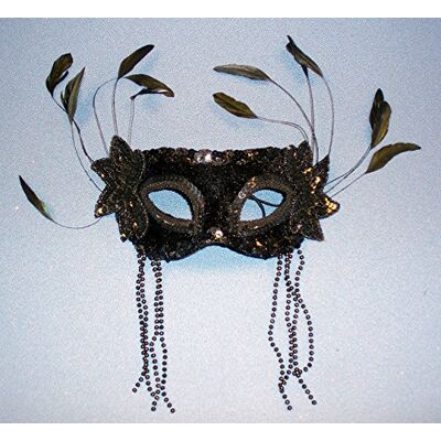 HENBRANDT BLACK MASK BEADS & FEATHERS HENBRANDT BLACK MASK BEADS & FEATHERS