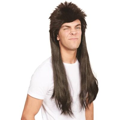 Bristol Novelty BW948 Mullet Wig, Men, Brown Bristol Novelty BW948 Mullet Wig, Men, Brown