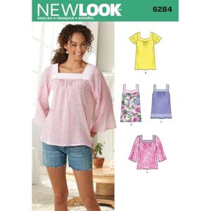 Simplicity New Look Sewing Pattern 6284: Misses' Pullover Top in Two Lengths, Size A Simplicity New Look Sewing Pattern 6284: Misses' Pullover Top in Two Lengths, Size A