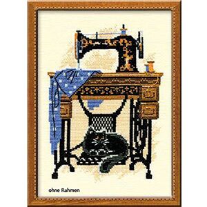 Riolis Cross Stitch Kit 857 Cat with Sewing Machine Riolis Cross Stitch Kit 857 Cat with Sewing Machine