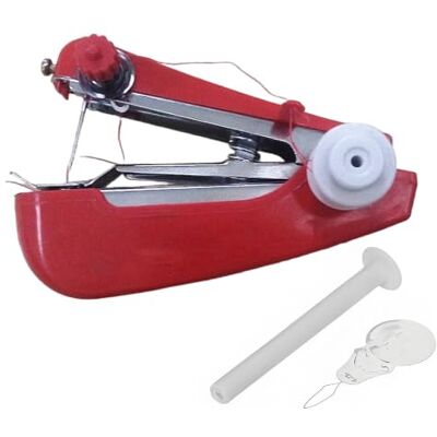 Haodream Handheld Manual Sewing Machine, Portable Small, Red Portable Small Sewing Machines for Clothes and Hemming, Handy Needlework Tool, Easy to Use for Home and Travel Haodream Handheld Manual Sewing Machine, Portable Small, Red Portable Small Sewing Machines for Clothes and Hemming, Handy Needlework Tool, Easy to Use for Home and Travel