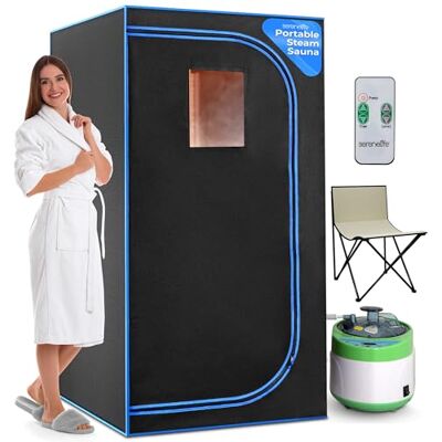 SereneLife , Portable Steam Sauna, Upgraded 2026 Model,1600w Heater,4L Steamer w/ETL Certificate, Pop up Indoor Home Spa Tent with Remote Control, for Detox, Relaxation & Stress Relief, Includes Chair SereneLife , Portable Steam Sauna, Upgraded 2026 Model,1600w Heater,4L Steamer w/ETL Certificate, Pop up Indoor Home Spa Tent with Remote Control, for Detox, Relaxation & Stress Relief, Includes Chair