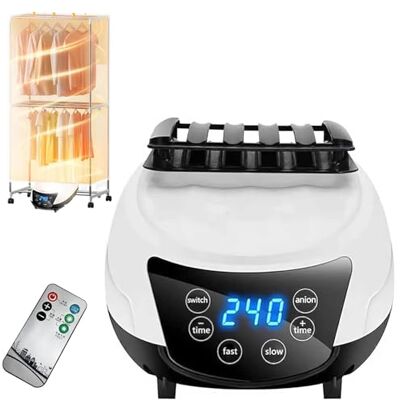 Kouamor 1500w 220v Electric Portable Clothes Dryer, 4 Gears Timing Electric Clothes Dryer Indoor, Led Display Electric Dryer Clothes with Remote Control, Silent Heated Clothes Dryer for House Laundry Kouamor 1500w 220v Electric Portable Clothes Dryer, 4 Gears Timing Electric Clothes Dryer Indoor, Led Display Electric Dryer Clothes with Remote Control, Silent Heated Clothes Dryer for House Laundry