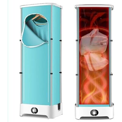 RajoNN Stand Style Clothes Dryers Indoor, 110-220v/900w Folding Mini Drying Rack with 180 Min Timer 300L Large Capacity 10KG Weight Bearing Portable and Foldable, Electric Clothes Dryer RajoNN Stand Style Clothes Dryers Indoor, 110-220v/900w Folding Mini Drying Rack with 180 Min Timer 300L Large Capacity 10KG Weight Bearing Portable and Foldable, Electric Clothes Dryer