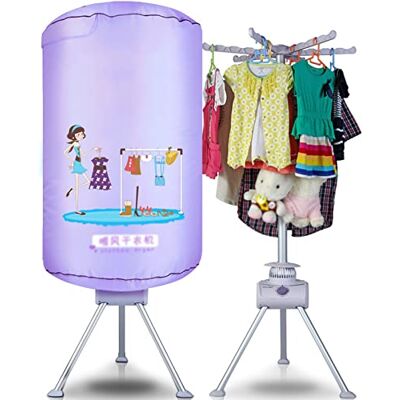 KANBUN Portable Electric Clothes Dryer With Timer Setting, Indoor Quick Drying Silent Dryer, Heated Laundry Clothes Drying Rack Airer, Stainless Steel, Maximum Load 10kg,900W KANBUN Portable Electric Clothes Dryer With Timer Setting, Indoor Quick Drying Silent Dryer, Heated Laundry Clothes Drying Rack Airer, Stainless Steel, Maximum Load 10kg,900W