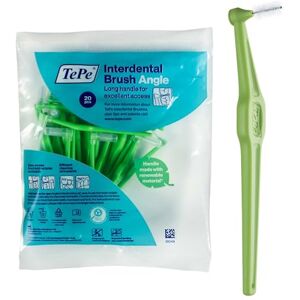 TePe Interdental Brush Angle, Green, 0.8mm/ISO 5, 20pcs, Plaque Remover, Easy and efficient Cleaning Between Teeth, Tooth Floss for Small Gaps TePe Interdental Brush Angle, Green, 0.8mm/ISO 5, 20pcs, Plaque Remover, Easy and efficient Cleaning Between Teeth, Tooth Floss for Small Gaps