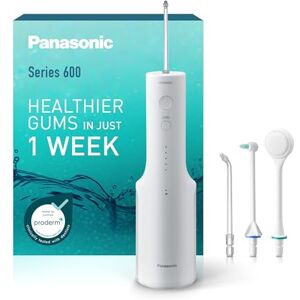 Panasonic Series 600 Water Flosser for Teeth, Cordless EW-DJ67-W311, 99.9% Plaque Remover, IPX7, 2 Ultrasonic Nozzles, 1 Orthodontic & 1 Tongue Care Nozzle, 5 Pressure Settings, Oral Irrigator, White Panasonic Series 600 Water Flosser for Teeth, Cordless EW-DJ67-W311, 99.9% Plaque Remover, IPX7, 2 Ultrasonic Nozzles, 1 Orthodontic & 1 Tongue Care Nozzle, 5 Pressure Settings, Oral Irrigator, White