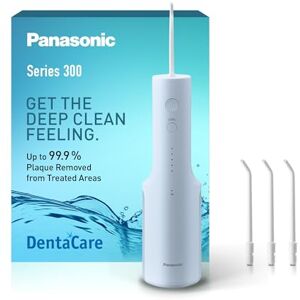 Panasonic Series 300 Water Flosser for Teeth, Cordless EW-DJ27-A311, 99.9% Plaque Remover, 200ml, IPX7, 4 Regular Nozzles, 5 Pressure Settings, Oral Irrigator for Home & Travel, Black Panasonic Series 300 Water Flosser for Teeth, Cordless EW-DJ27-A311, 99.9% Plaque Remover, 200ml, IPX7, 4 Regular Nozzles, 5 Pressure Settings, Oral Irrigator for Home & Travel, Black