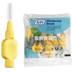 TePe Interdental Brush, Extra Soft, Yellow, 0.7mm/ISO 4, 20pcs, efficient Cleaning Between Teeth, Plaque Remover, Dental flosser for Small Gaps TePe Interdental Brush, Extra Soft, Yellow, 0.7mm/ISO 4, 20pcs, efficient Cleaning Between Teeth, Plaque Remover, Dental flosser for Small Gaps