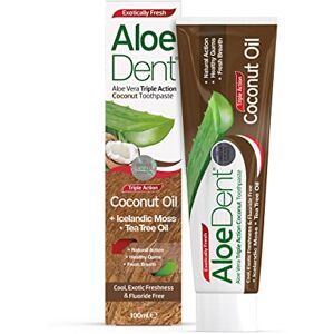 Aloe Dent Coconut Oil Toothpaste Fluoride Free , Natural Action, Vegan, Cruelty Free , SLS Free, Triple Action , Healthy Gums , 100 ml