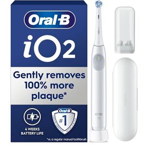 Oral-B iO2 Electric Toothbrush, 1 Gentle Care Toothbrush Head, 1 Travel Case, 1 Travel Refill Holder, Toothbrush for Adults (Simple White), Designed by Braun, 2 Pin Plug Oral-B iO2 Electric Toothbrush, 1 Gentle Care Toothbrush Head, 1 Travel Case, 1 Travel Refill Holder, Toothbrush for Adults (Simple White), Designed by Braun, 2 Pin Plug