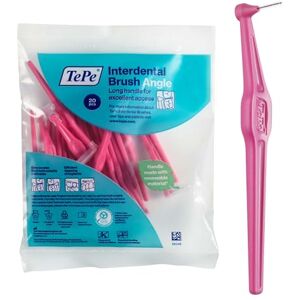 TePe Interdental Brush Angle, Pink, 0.4mm/ISO 0, 20pcs, Interspace Cleaning, Plaque Remover for Teeth with Narrow Gaps, ensures Strong Gums TePe Interdental Brush Angle, Pink, 0.4mm/ISO 0, 20pcs, Interspace Cleaning, Plaque Remover for Teeth with Narrow Gaps, ensures Strong Gums