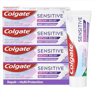 Colgate Sensitive Instant Relief Repair + Multi-Protection Toothpaste 4X 75ml Multipack Instant Sensitivity Relief* Cavity Protection + Gum Health Repairs Sensitive Areas of Teeth** Colgate Sensitive Instant Relief Repair + Multi-Protection Toothpaste 4X 75ml Multipack Instant Sensitivity Relief* Cavity Protection + Gum Health Repairs Sensitive Areas of Teeth**