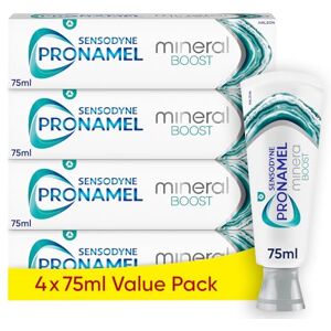 Sensodyne Pronamel Toothpaste Mineral Boost, Enamel Repair Toothpaste Multipack, Refreshing Peppermint, 4x75 ml Sensodyne Pronamel Toothpaste Mineral Boost, Enamel Repair Toothpaste Multipack, Refreshing Peppermint, 4x75 ml