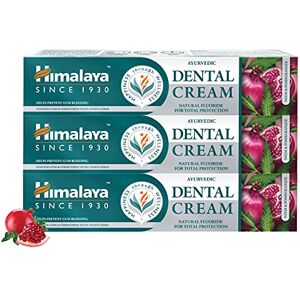 Himalaya Ayurvedic Dental Cream Herbal Toothpaste with Neem & Pomegranate, Protect Gums Helps Fight Plague, Cavity Natural Fluoride 100g (Pack of 3) Himalaya Ayurvedic Dental Cream Herbal Toothpaste with Neem & Pomegranate, Protect Gums Helps Fight Plague, Cavity Natural Fluoride 100g (Pack of 3)