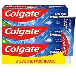 Colgate Deep Clean Whitening Toothpaste, 3 x 75 ml Fights Cavities Removes Plaque Clinically Proven Fluoride Toothpaste Mint Toothpaste Colgate Deep Clean Whitening Toothpaste, 3 x 75 ml Fights Cavities Removes Plaque Clinically Proven Fluoride Toothpaste Mint Toothpaste