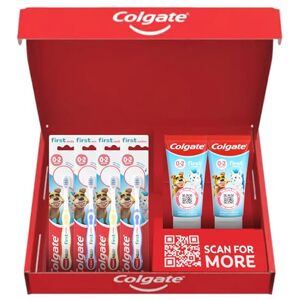 Colgate Kids Toothpaste Set 0-2 Years with 2X First Smiles Toothpaste 50ml & 4X Kids Toothbrushes 0-2 Years Protects Milk Teeth Dentist Recommended Level of Fluoride Colgate Kids Toothpaste Set 0-2 Years with 2X First Smiles Toothpaste 50ml & 4X Kids Toothbrushes 0-2 Years Protects Milk Teeth Dentist Recommended Level of Fluoride
