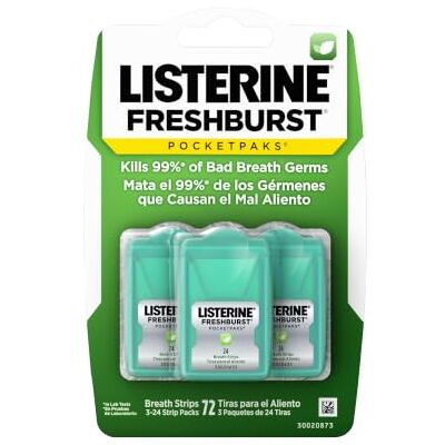 Listerine Freshburst Pocketpaks Breath Strips, 24-Strip Pack, 3 Pack Listerine Freshburst Pocketpaks Breath Strips, 24-Strip Pack, 3 Pack