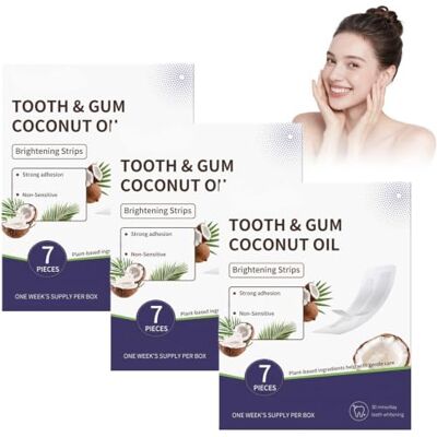 WMGDLP Coconut Oil Teeth Brightening Strips with Mint – Non-Slip Enamel-Safe Oral Strips, Gentle Stain Remover for Delicate Teeth, Fresh Breath Strip, At-Home Dental Care Kit for Upper&Lower Tooth (3PCS) WMGDLP Coconut Oil Teeth Brightening Strips with Mint – Non-Slip Enamel-Safe Oral Strips, Gentle Stain Remover for Delicate Teeth, Fresh Breath Strip, At-Home Dental Care Kit for Upper&Lower Tooth (3PCS)