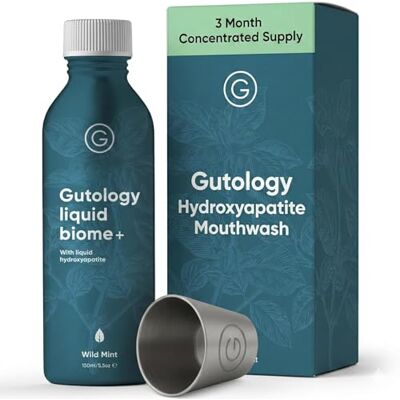 Gutology Hydroxyapatite Mouthwash Alcohol & Fluoride Free 3 Month Supply Liquid Biome+ Oral Rinse with Prebiotics Gutology Hydroxyapatite Mouthwash Alcohol & Fluoride Free 3 Month Supply Liquid Biome+ Oral Rinse with Prebiotics