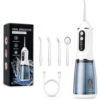 ideallife Cordless Water Flosser for Teeth, 380ML Portable Oral Irrigator with 4 Jet Tips, 3 Modes, Type-C Rechargeable Electric Dental Flosser, Interdental Cleaner for Braces, Gums, Travel & Home ideallife Cordless Water Flosser for Teeth, 380ML Portable Oral Irrigator with 4 Jet Tips, 3 Modes, Type-C Rechargeable Electric Dental Flosser, Interdental Cleaner for Braces, Gums, Travel & Home