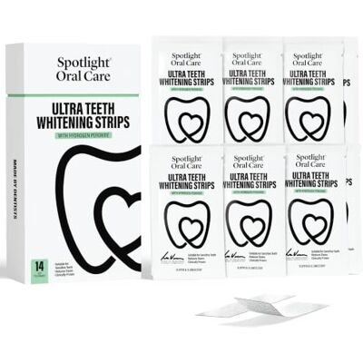 Care+ Teeth Whitening Strips – 28 Strips (14-Day Treatment),Ultra Whitening Strips, Sensitive Teeth & Enamel Safe, Made by Dentists Hydrogen Peroxide Teeth Brightening Kit Care+ Teeth Whitening Strips – 28 Strips (14-Day Treatment),Ultra Whitening Strips, Sensitive Teeth & Enamel Safe, Made by Dentists Hydrogen Peroxide Teeth Brightening Kit