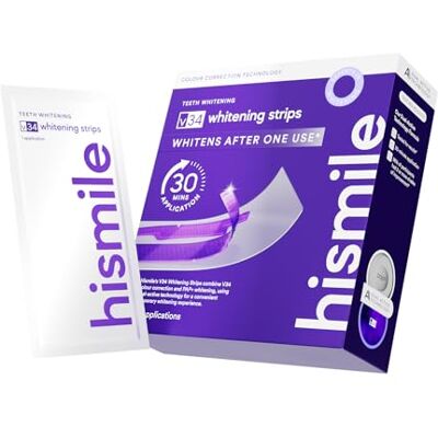 HISMILE V34 Whitening Strips, Teeth Whitening Strips, Purple Tooth Whitening, Purple V34 Whitening Strips, Tooth Stain Treatment, Combining Whitening and Colour Correction HISMILE V34 Whitening Strips, Teeth Whitening Strips, Purple Tooth Whitening, Purple V34 Whitening Strips, Tooth Stain Treatment, Combining Whitening and Colour Correction