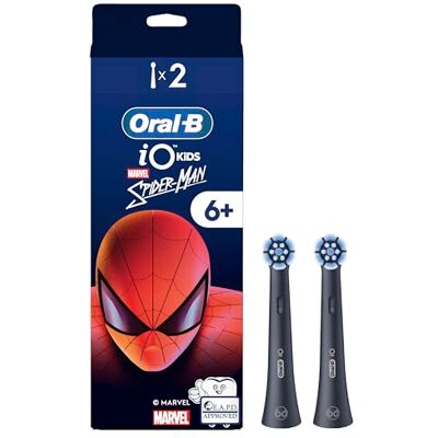Oral-B iO Kids Marvel Spiderman Electric Toothbrush Head for Age 6+, Gentle on Wobbly Teeth and Gums for Cleaner Teeth, Pack of 2 Oral-B iO Kids Marvel Spiderman Electric Toothbrush Head for Age 6+, Gentle on Wobbly Teeth and Gums for Cleaner Teeth, Pack of 2