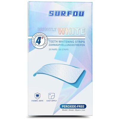 SURFOU Teeth Whitening Strips 28 Packs 56 Pcs,Peroxide Free,Gentle Formula,Fast whitening SURFOU Teeth Whitening Strips 28 Packs 56 Pcs,Peroxide Free,Gentle Formula,Fast whitening