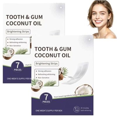 WMGDLP Refreshing Coconut Oil Mint Teeth Whitening Strips,Coconut blanchiment Removes Stains Non-Slip Strips,Enamel Safe Gentle Sensitive Zähne&Gum Care,Yellow Teeth Stain Remover Zähne Whitening (2pcs) WMGDLP Refreshing Coconut Oil Mint Teeth Whitening Strips,Coconut blanchiment Removes Stains Non-Slip Strips,Enamel Safe Gentle Sensitive Zähne&Gum Care,Yellow Teeth Stain Remover Zähne Whitening (2pcs)