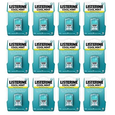 Listerine Cool Mint PocketPaks Portable Breath Strips for Bad Breath, Fresh Breath Strips Dissolve Instantly to Kill 99% of Bad Breath Germs* On-The-Go, Cool Mint, 24-Strip Pack, 12 Pack Listerine Cool Mint PocketPaks Portable Breath Strips for Bad Breath, Fresh Breath Strips Dissolve Instantly to Kill 99% of Bad Breath Germs* On-The-Go, Cool Mint, 24-Strip Pack, 12 Pack