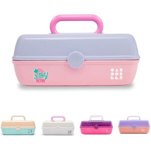 Caboodles Stay Retro Pretty in Petite Makeup Organizer Compact Carrying Cosmetic Case, Periwinkle Blue Over Pink Caboodles Stay Retro Pretty in Petite Makeup Organizer Compact Carrying Cosmetic Case, Periwinkle Blue Over Pink