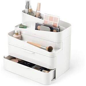 Umbra Glam Large Organiser, Modular Storage Box with 3 Drawers and Removable Dividers, White Umbra Glam Large Organiser, Modular Storage Box with 3 Drawers and Removable Dividers, White
