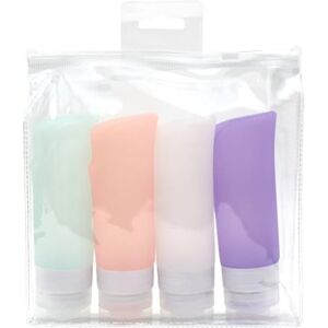 Generic GYORI Portable Leak-Proof Silicone Travel Bottle Set - 4 Pack with PVC Bag