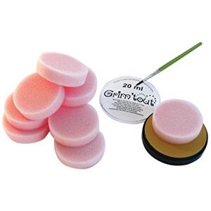 GRIM'TOUT Set of 10 Make-Up Sponges, Soft on the Skin, Thickness 1.5 cm GRIM'TOUT Set of 10 Make-Up Sponges, Soft on the Skin, Thickness 1.5 cm