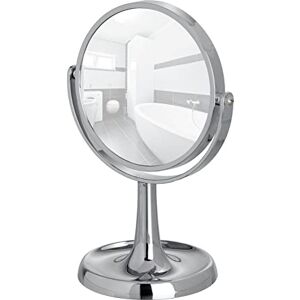 WENKO 3656521100 Standing Cosmetic Mirror Rosolina, mirror surface ø 15cm, 500% magnification, Plastic, 19.5 x 28 x 14 cm, Chrome WENKO 3656521100 Standing Cosmetic Mirror Rosolina, mirror surface ø 15cm, 500% magnification, Plastic, 19.5 x 28 x 14 cm, Chrome